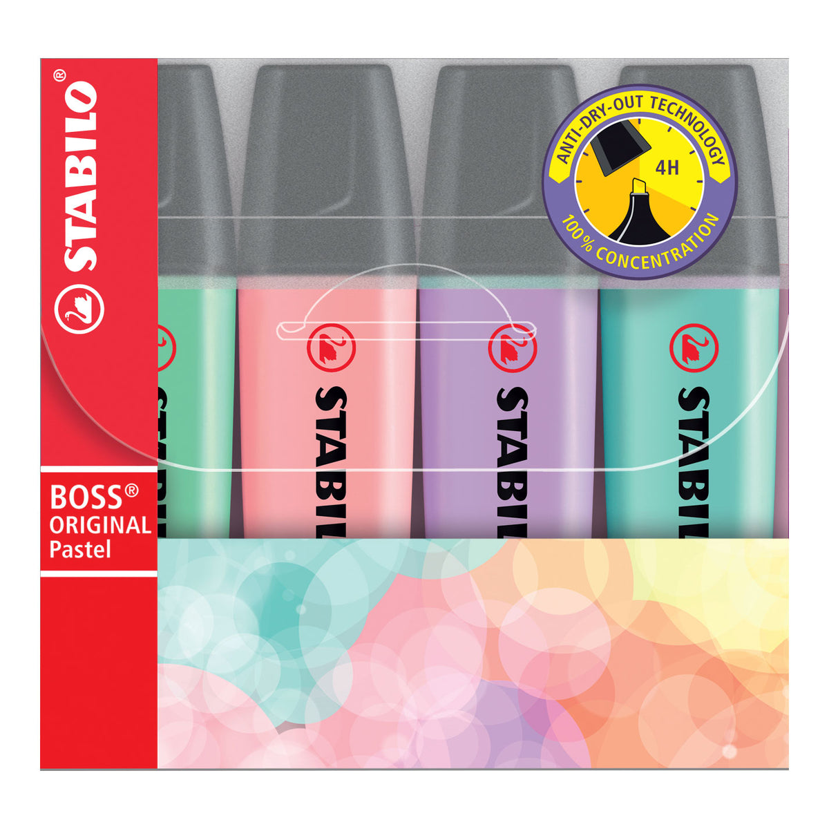 Stabilo boss pastel etui 4 stuks