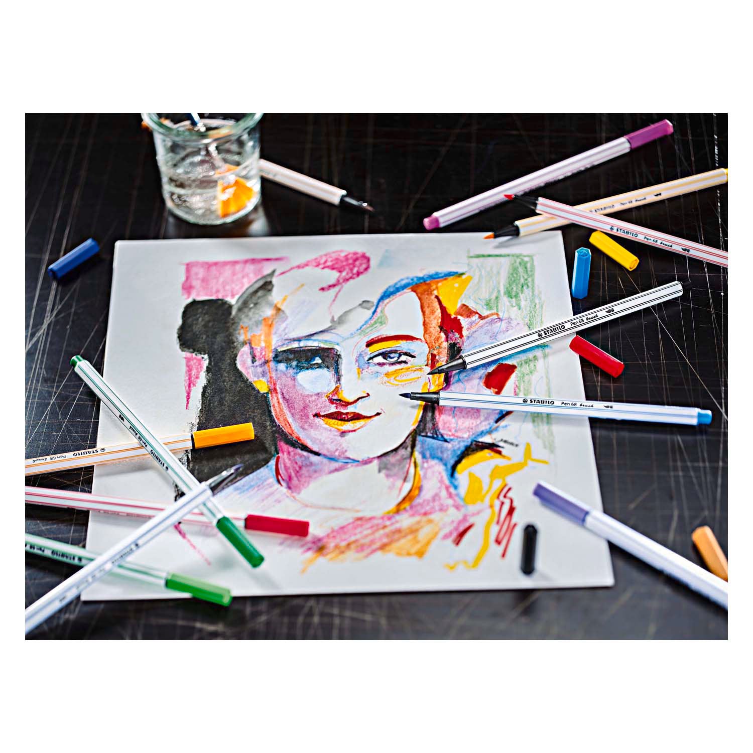 Stabilo Pen 68 Brush 60 Pruimen Paars