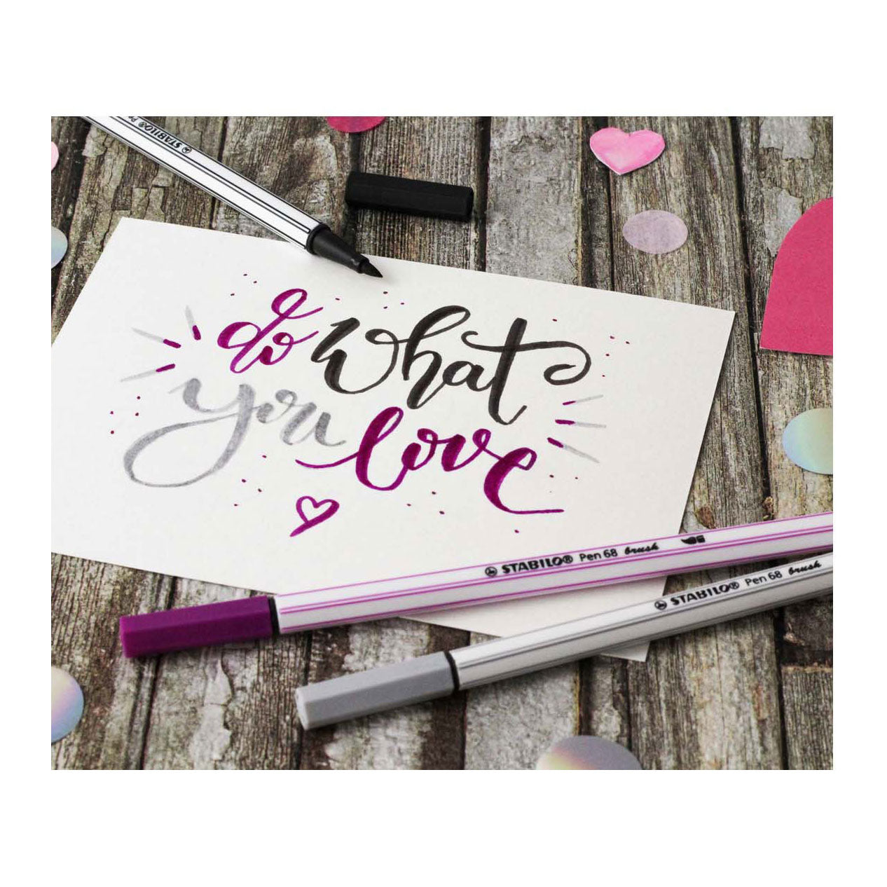 STABILO Pen 68 Penseel 50 - Donkerrood