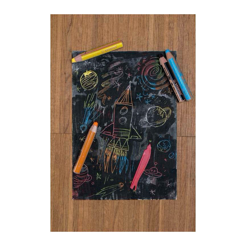 Stabilo woody 3 in 1 - multitalent kleurpotlood - arty - set 6 st. + puntenslijper