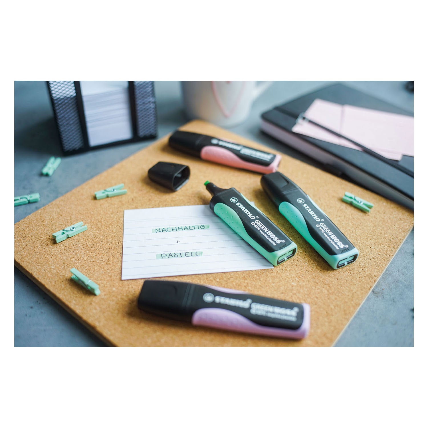 Stabilo green boss pastel - markeerstift - set van 4 stuks