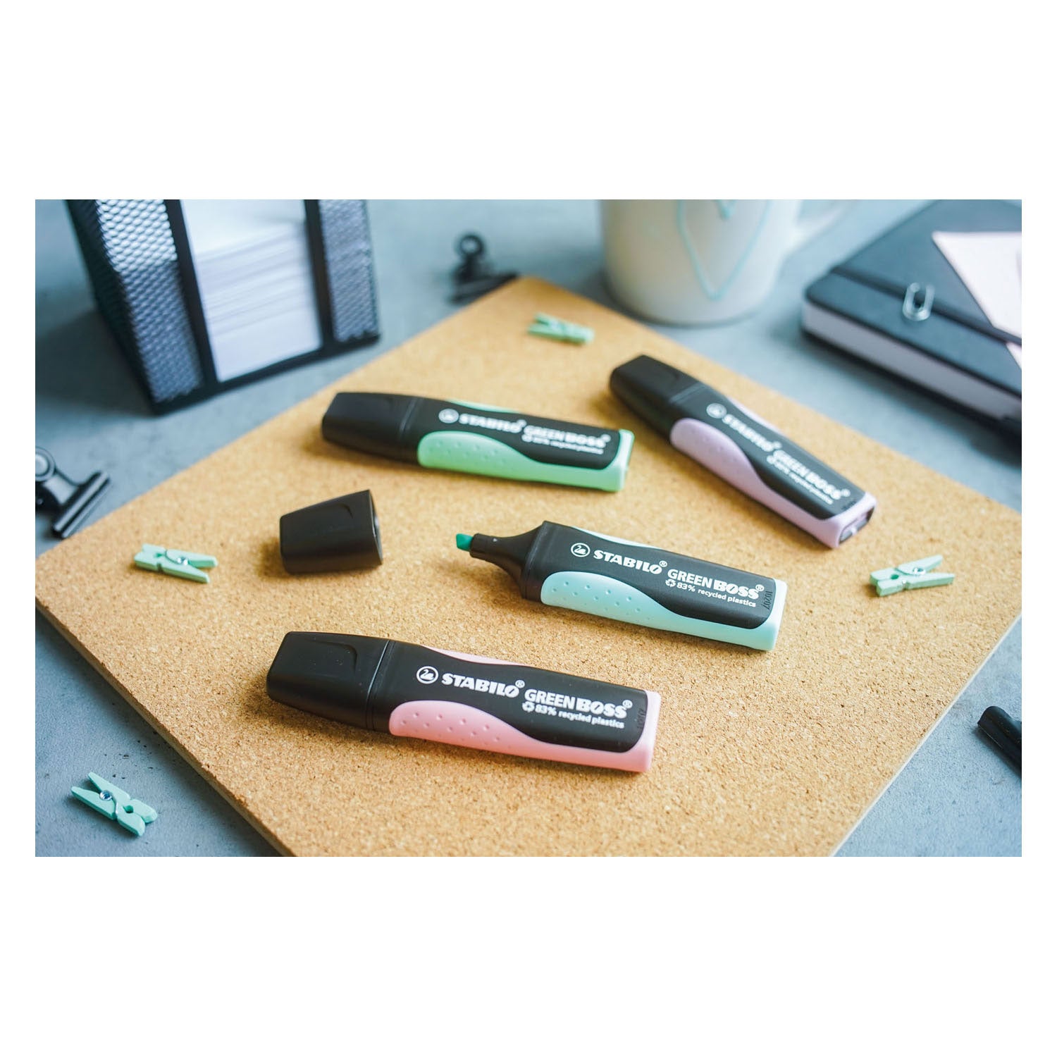 STABILO Green Boss Bureauset, 8st.