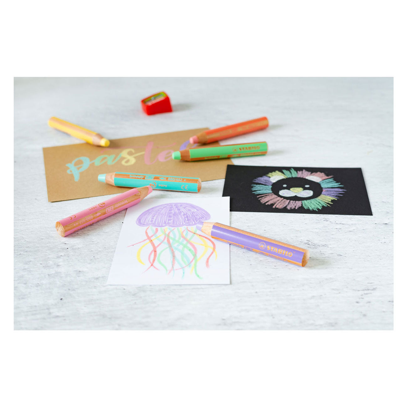 STABILO Woody 3in1 Potloden - 18 kleuren + Puntenslijper