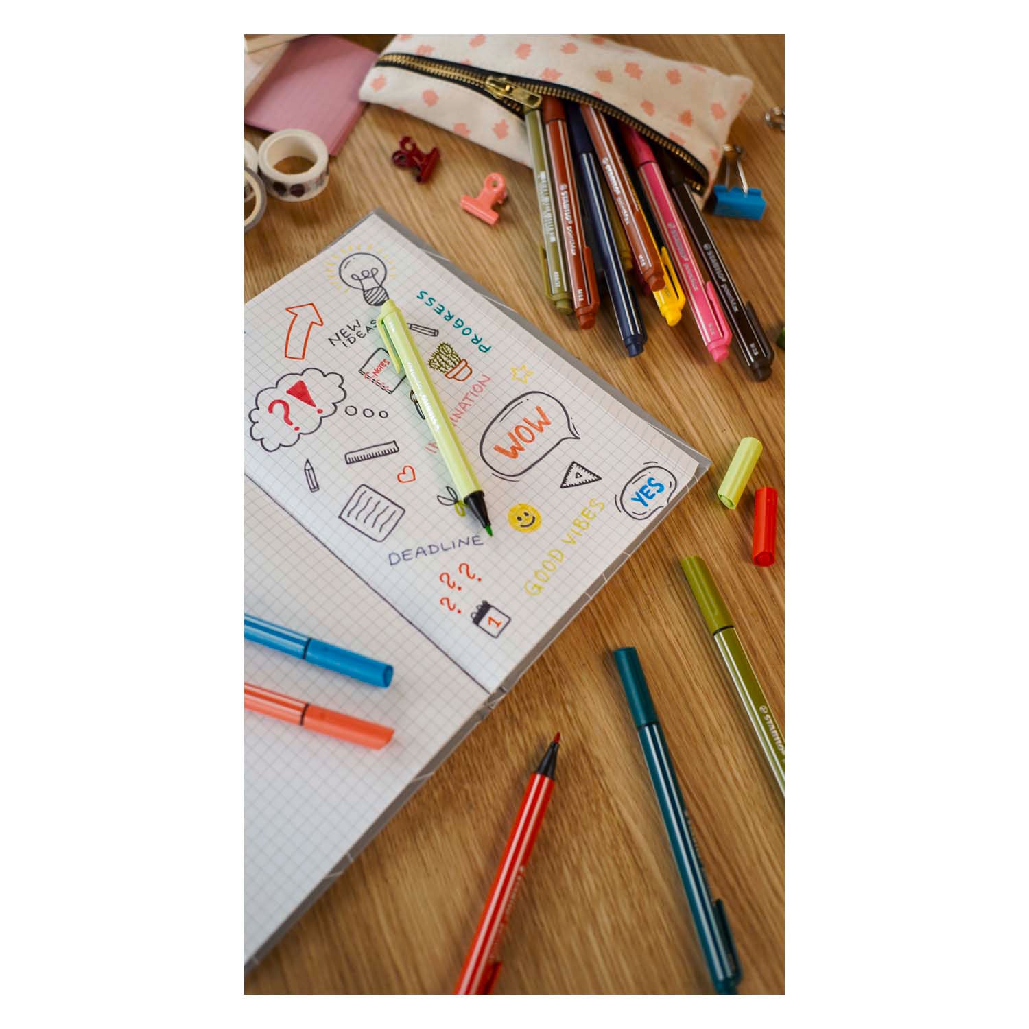 STABILO PointMax Fineliners Pastel, 4 stuks