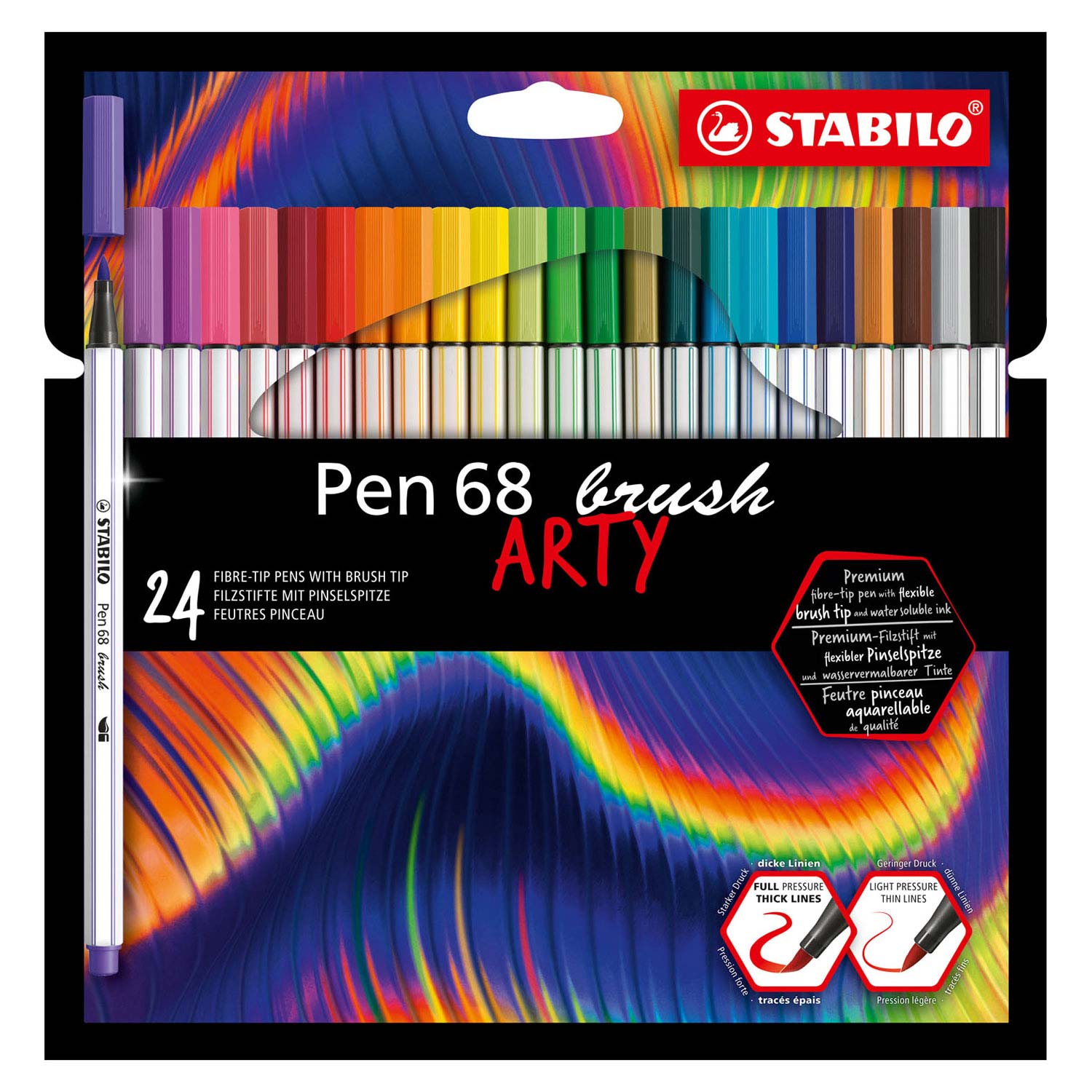 Stabilo Pen 68 Kwast ARTY Viltstiften 24 stuks