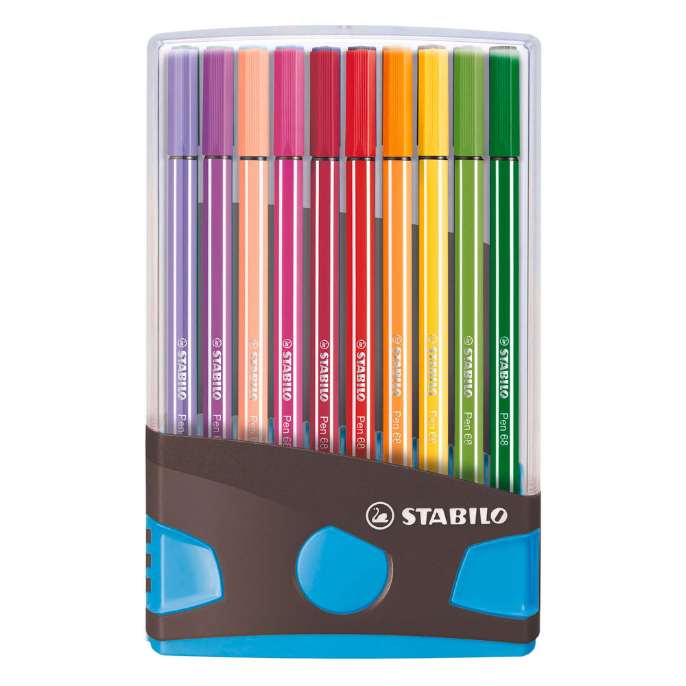 Stabilo pen 68 colorparade viltstiften blauw antraciet - 20dlg.