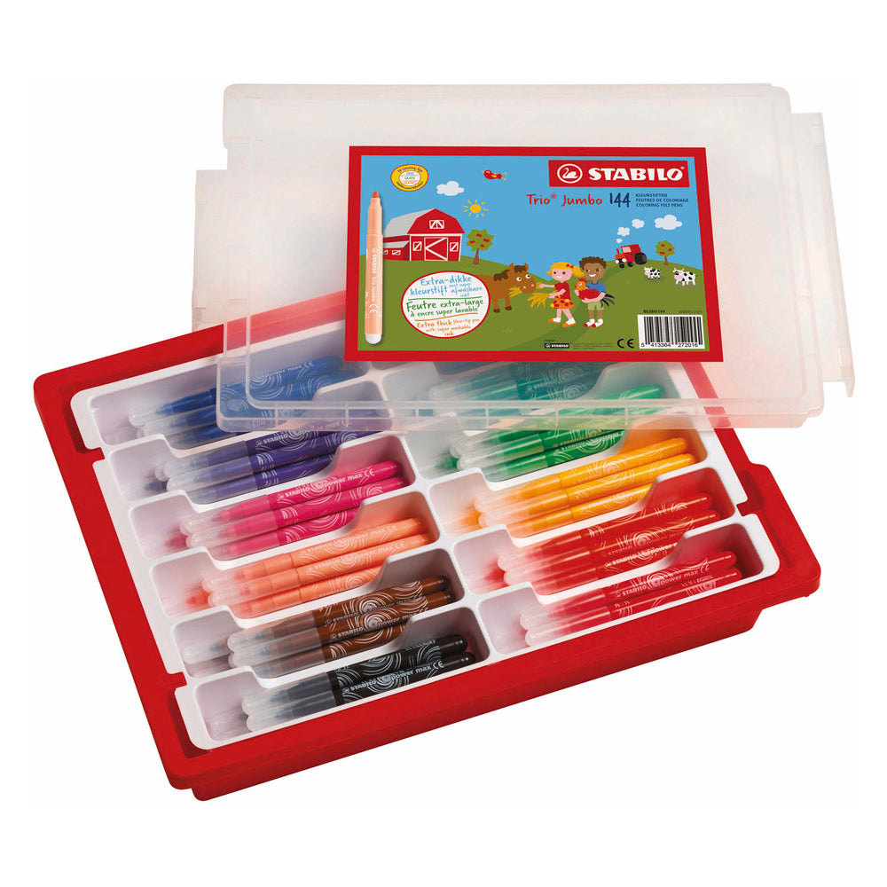 Stabilo trio jumbo schoolverpakking ergonomische viltstiften - 144dlg.