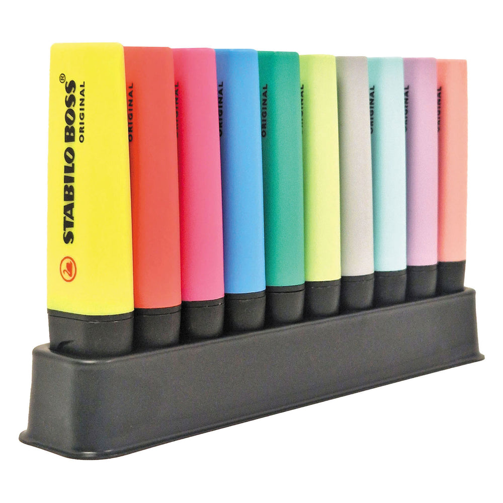 Stabilo boss original pastel markeerstiften bureau set - 10dlg.