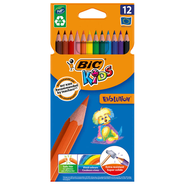 Bic kleurpotloden ecolutions evolution kunsthars assorti 12 stuks
