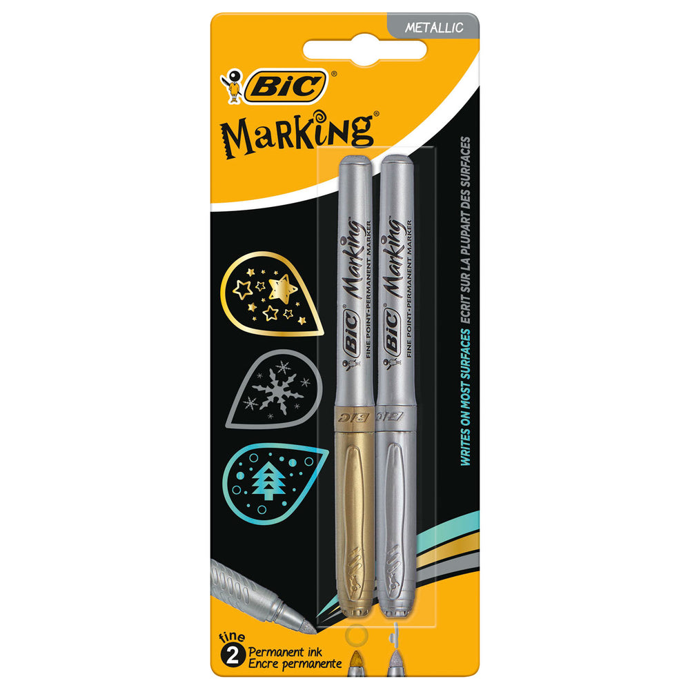 Bic permanente marker goud en zilver