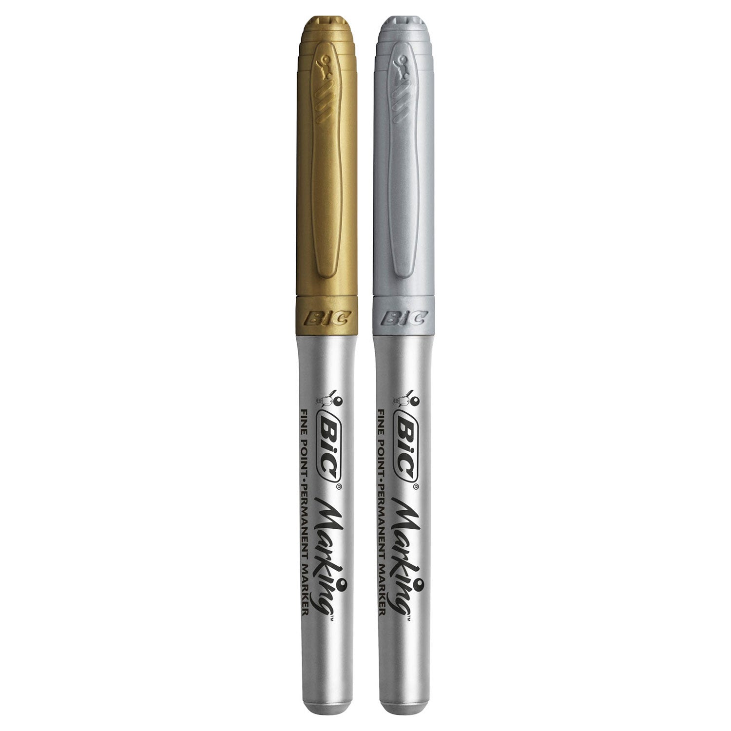 Bic permanente marker goud en zilver