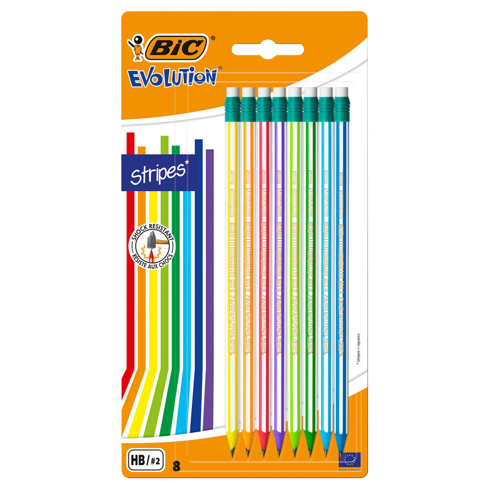 Bic evolution potloden met kauwgom, 8st.