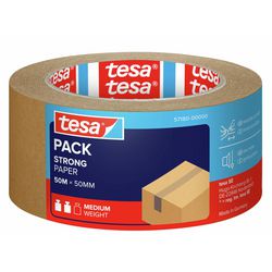 Tesa verpakkingstape papier 50mx50mm bruin scheurbestendig