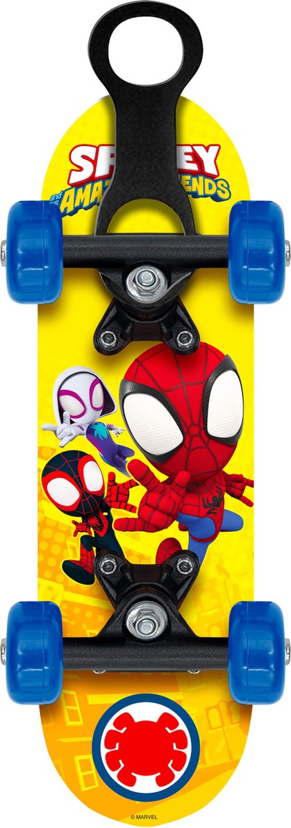 Stamp skateboard spidey 43 x 12,5 cm zwart geel