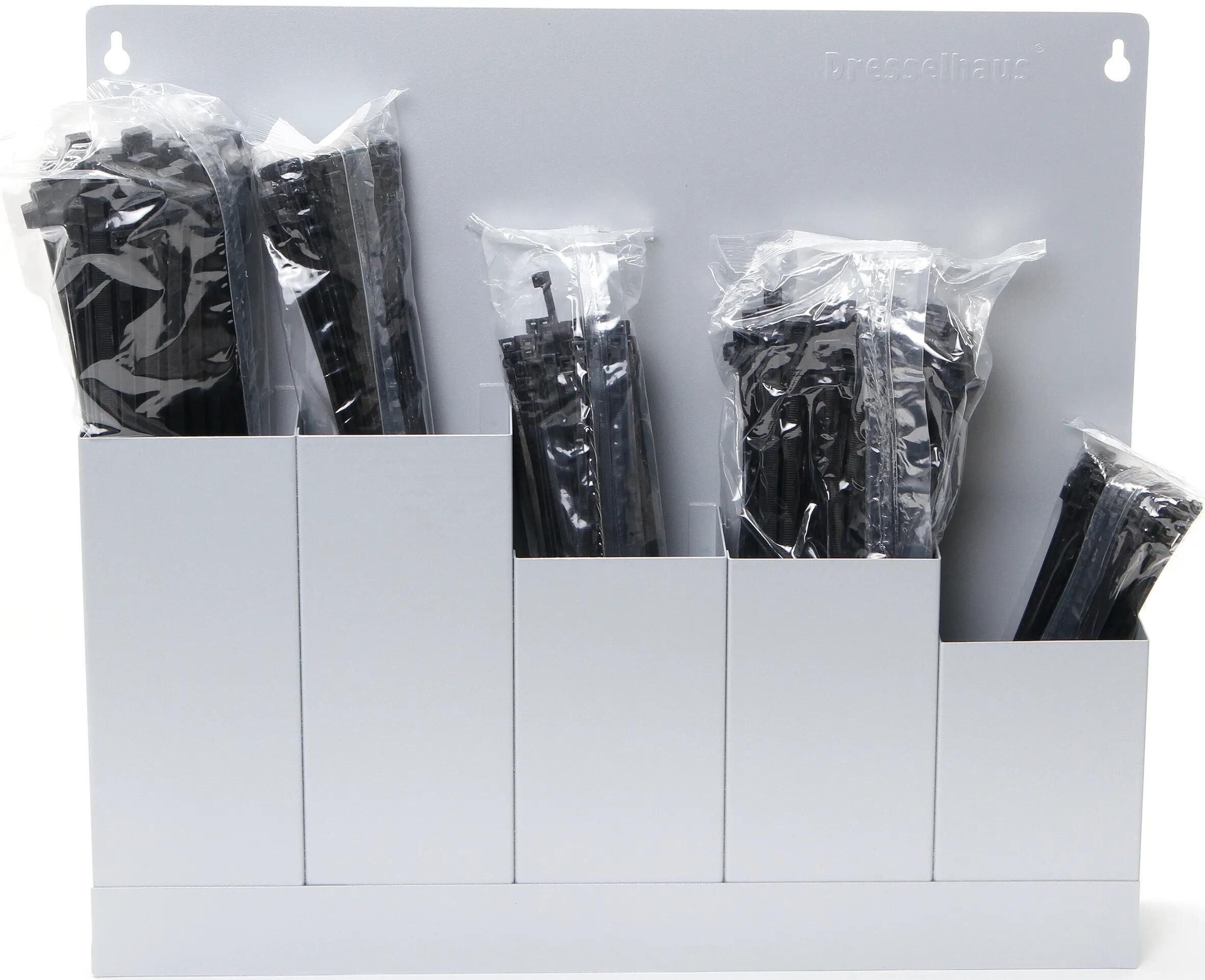 Dresselhaus kabelbindersortiment cable harness wall shelf black 5-way, commercial v