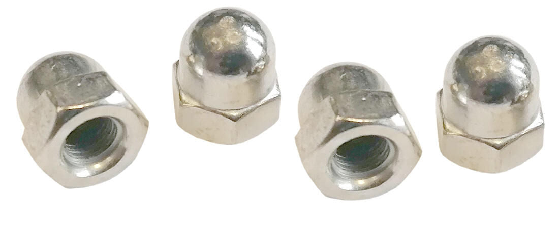 Dresselhaus dopmoer cap nuts, m6 din1587 brass, nickel-plated
