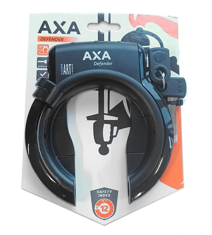 Axa defenser slot art2 zwart met spatbord bevestiging op kaart