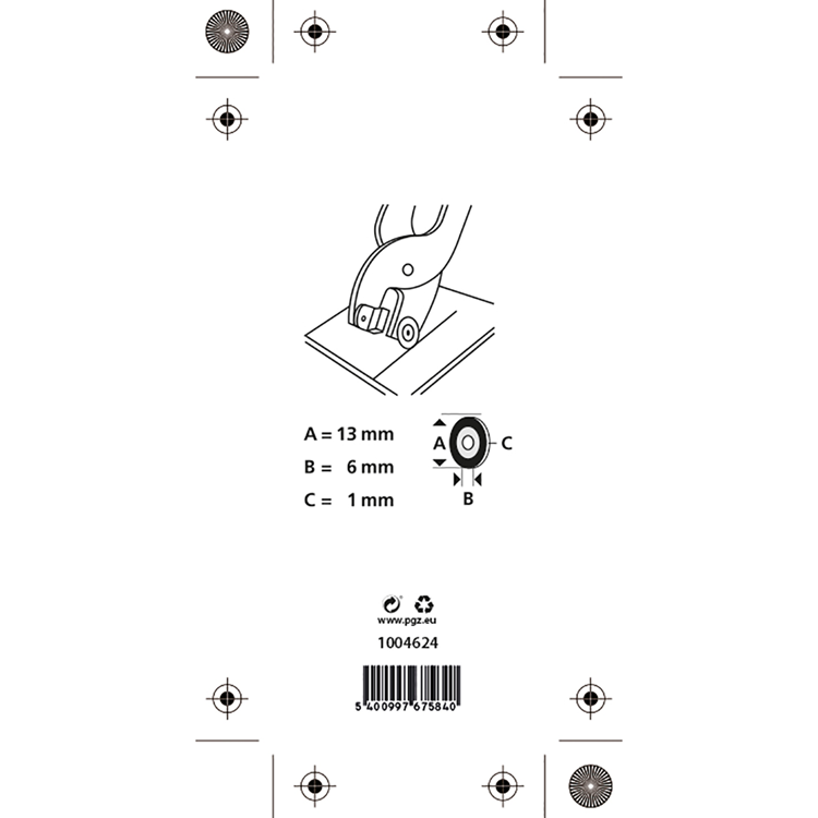 Mack 1004624 - verv.wiel tegelsnijtang ø13mm | 3 stuks