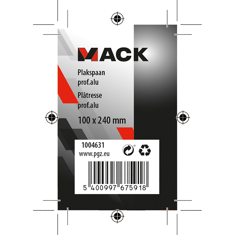 Mack 1004631 - plaksp prof 240x100 alu + rubber | 3 stuks