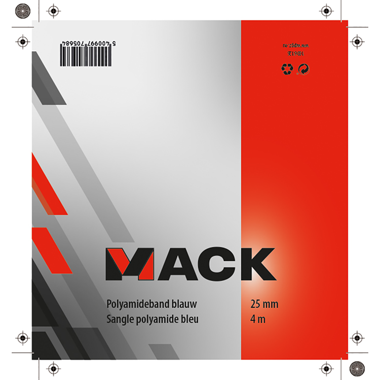 Mack 1006126 - polyamideband blauw blauw 25mm-4m | 6 stuks