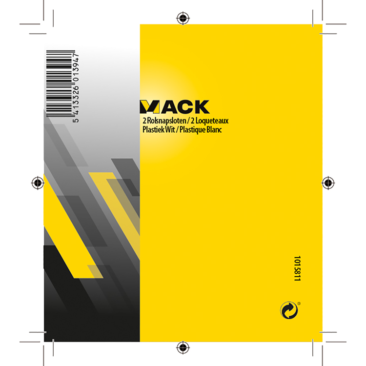 Mack 1015811 - 2 rolsnapsloten wit kunststof | 10 stuks