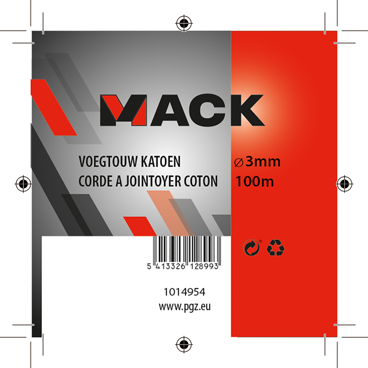 Mack 1014954 - voegtouw katoen bobijn 3mm 100m | 3 stuks