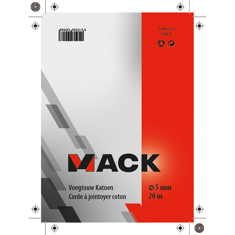 Mack 1014956 - voegtouw katoen 5mm-20m | 5 stuks