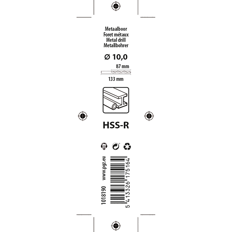 Mack 1018190 - universeelboor hss r ø 10,0 x 133 mm | 5 stuks