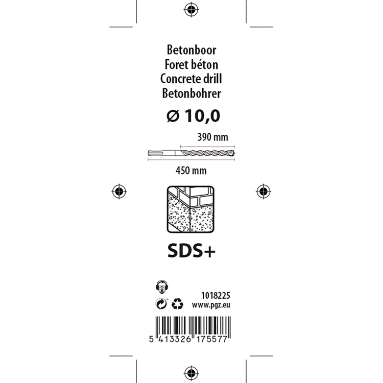 Mack 1018225 - hamerboor sds + ø 10,0 x 450 mm | 5 stuks