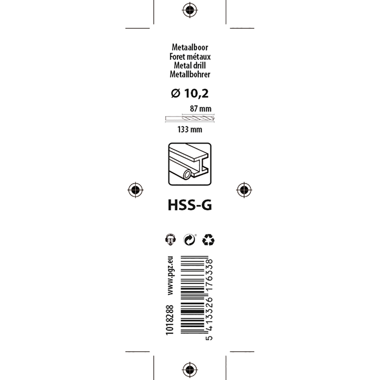 Mack 1018288 - metaalboor hss g din 338 ø 10,2 x 133 mm | 5 stuks