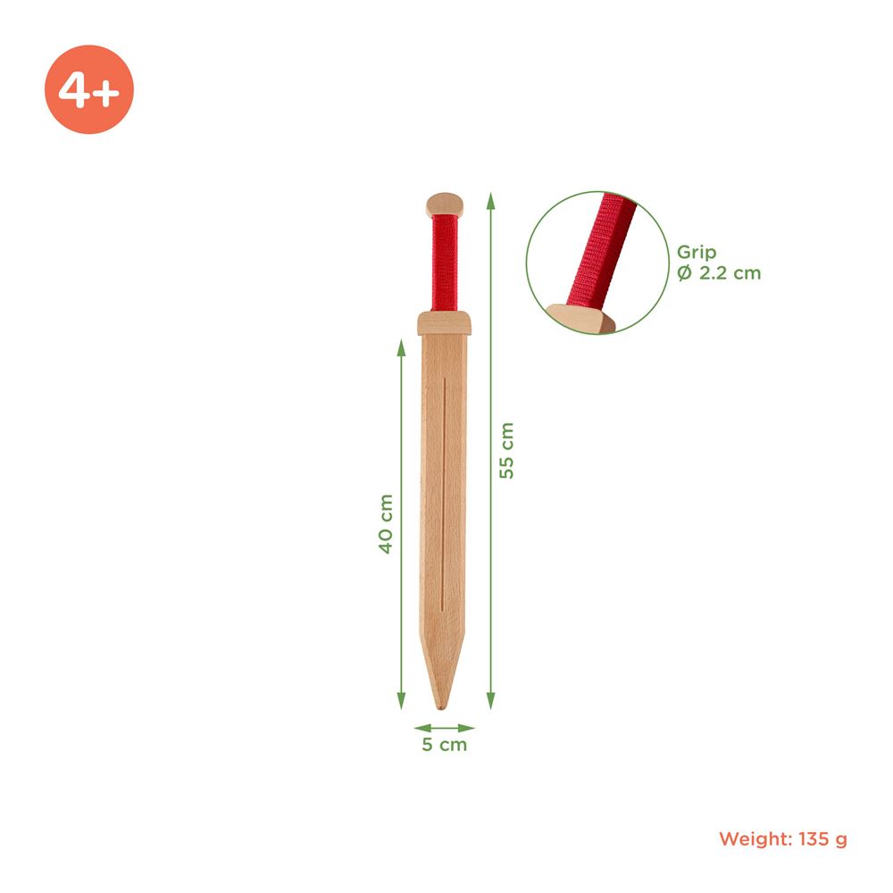 Woodsy houten romeins zwaard 53,5x6x5 cm