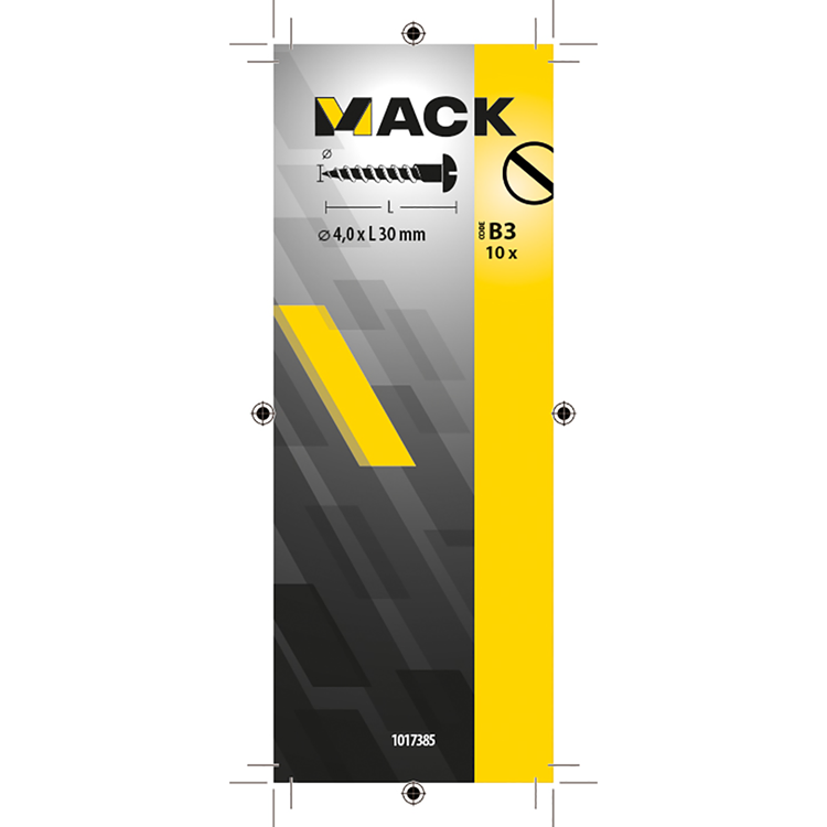 Mack 1017385 - houtschroef bolkop zwart verzinkt 10 st 4,0 x 30 mm | 10 stuks