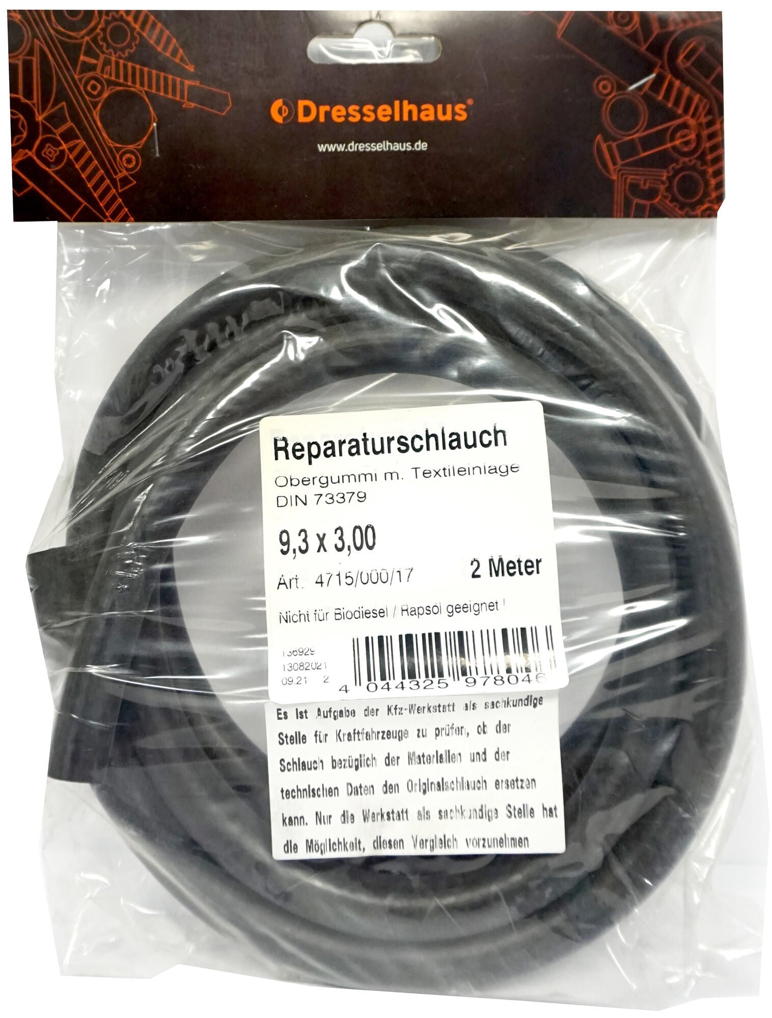 Dresselhaus brandstofslang 4715 fuel hoses 9.3x3 2m 9.3x13.5 top rubber 2 mt