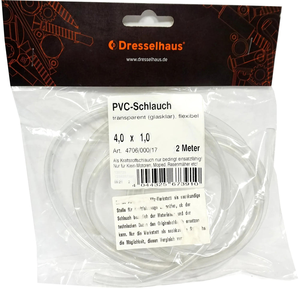 Dresselhaus brandstofslang 4706 pvc tube 6.0x1.2 2m dresselh. transp. flexib.