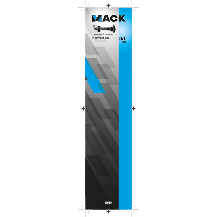 Mack 1017574 - houtbout + moer staal verzinkt4 st m6 x 80 mm | 5 stuks