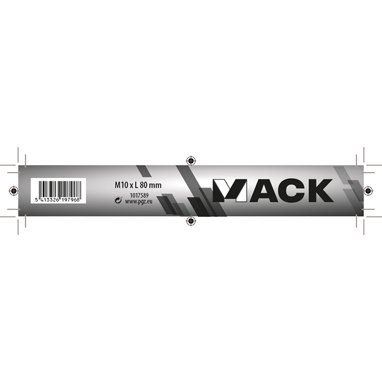 Mack 1017589 - houtbout + moer staal verzinkt1 st m10 x 80 mm | 10 stuks