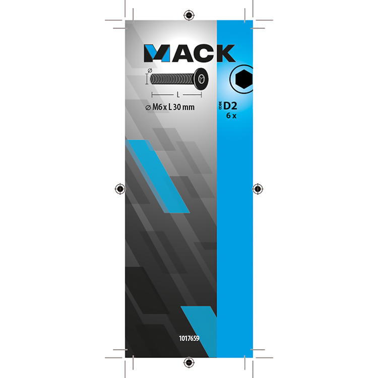 Mack 1017659 - binnenzeskant bout verz. kop verz. 6 st m6x30 | 10 stuks
