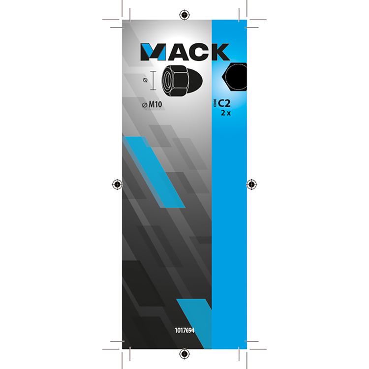 Mack 1017694 - zeskant dopmoer staal verzinkt2 st m10 | 10 stuks