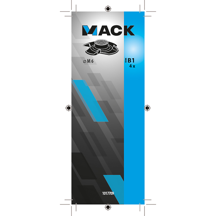 Mack 1017709 - inslagmoer staal verzinkt 4 st m6 | 10 stuks