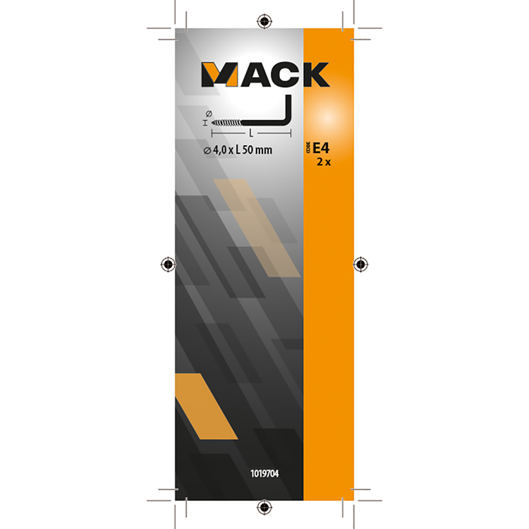Mack 1019704 - schroefduim messing 2 st 4,0 x 50mm | 10 stuks