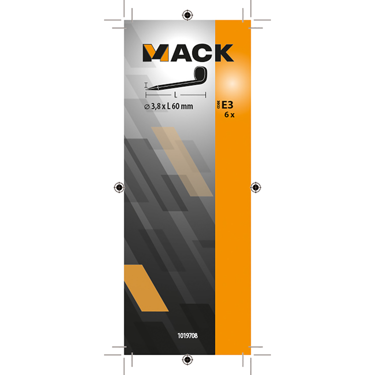 Mack 1019708 - balkhaak geblauwd staal 6 st 3,8 x 60mm | 5 stuks