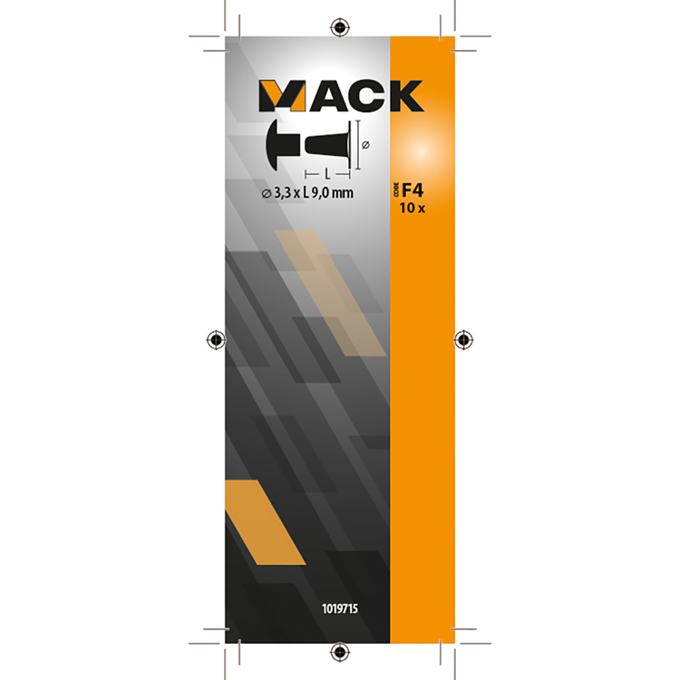 Mack 1019715 - klinknagel messing 10 st 3,3 x 9,0mm | 10 stuks