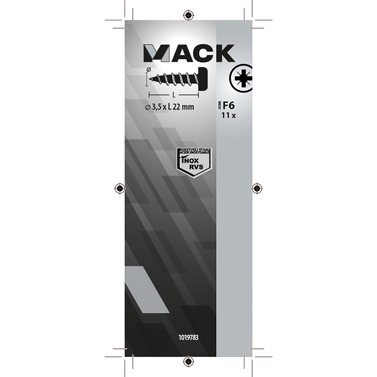 Mack 1019783 - zelftappende schroef cyl.kop a2 11 st 3,5 x 22 mm | 10 stuks