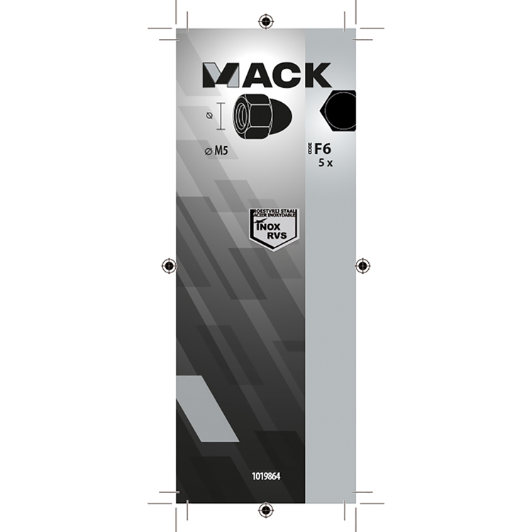 Mack 1019864 - zeskant dopmoer inox a2 5st m5 | 10 stuks