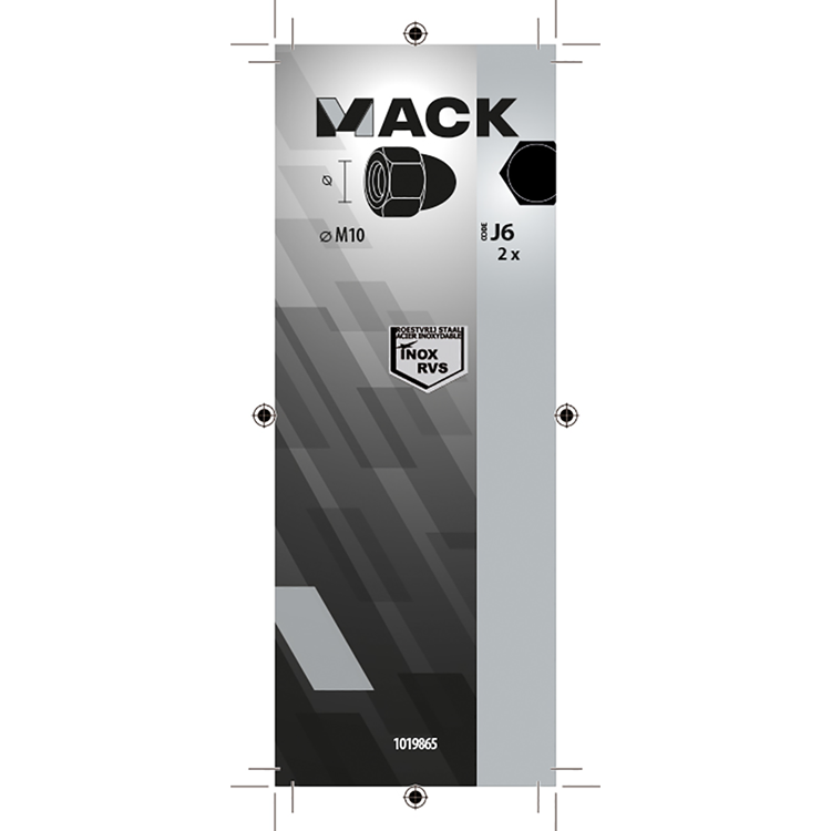 Mack 1019865 - zeskant dopmoer inox a2 2 st m 10 | 10 stuks