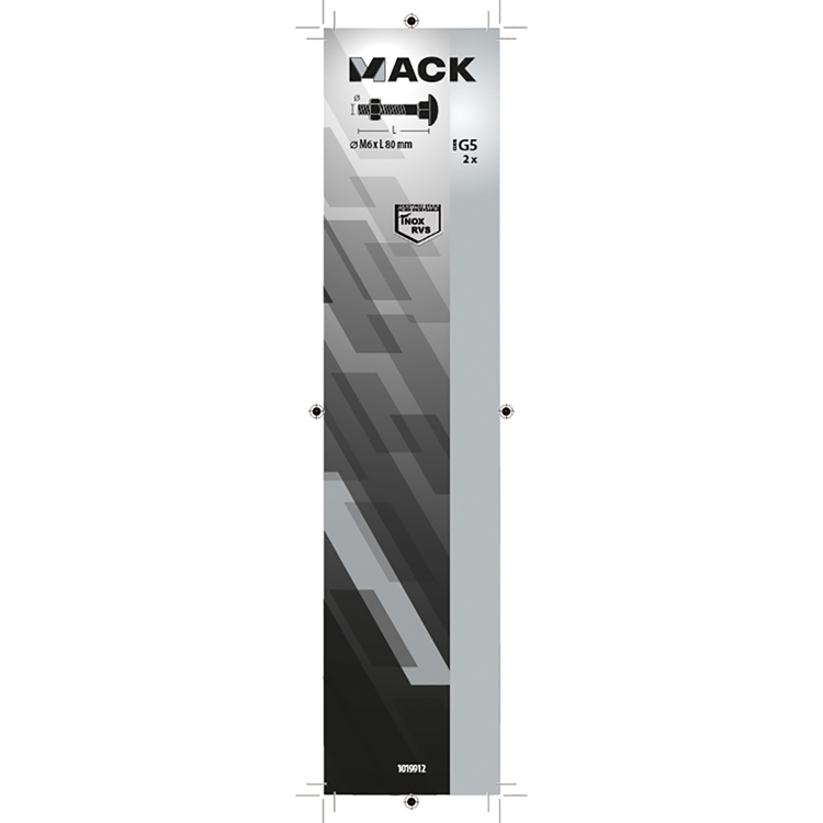 Mack 1019912 - houtbout + moer roestvrijstaal 2 st m6 x 80 mm | 5 stuks