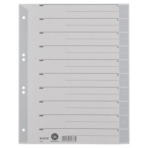 Tabbladen leitz grijs kraft karton a4 100 stuks