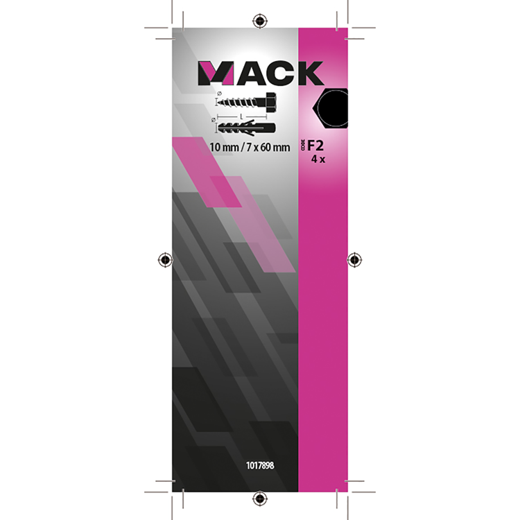 Mack 1017898 - plug + houtdraadbout polyeth 4 st 10 mm 7x60 mm | 5 stuks