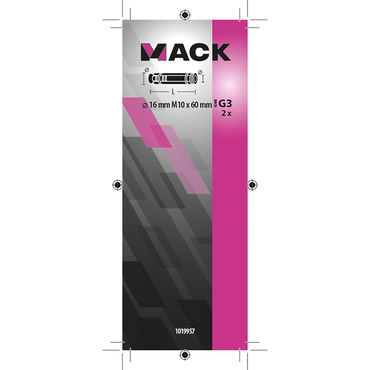 Mack 1019957 - keilbouthuls verzinkt 2 st m10 x 60 mm | 5 stuks