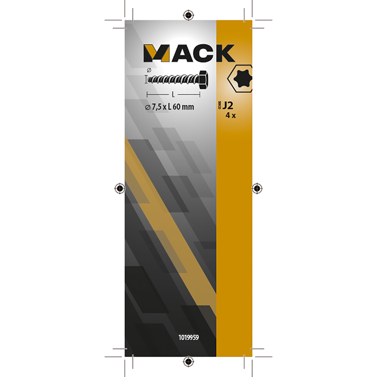 Mack 1019959 - betonschroef verzinkt 6kant 4st 7,5 x 60 mm | 5 stuks